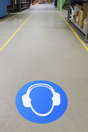 Self-adhesive safety pictogram, Wear ear protection