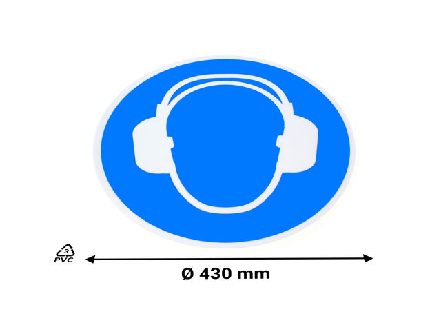 Self-adhesive safety pictogram, Wear ear protection