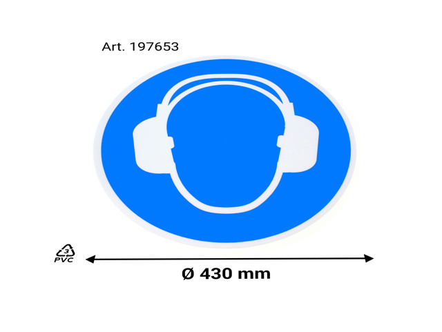 Self-adhesive safety pictogram, Wear ear protection