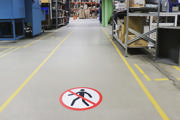Self-adhesive safety pictogram, No pedestrians