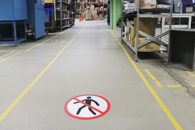 Self-adhesive safety pictogram, No pedestrians
