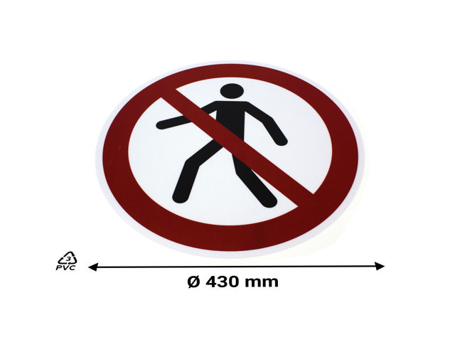 Self-adhesive safety pictogram, No pedestrians