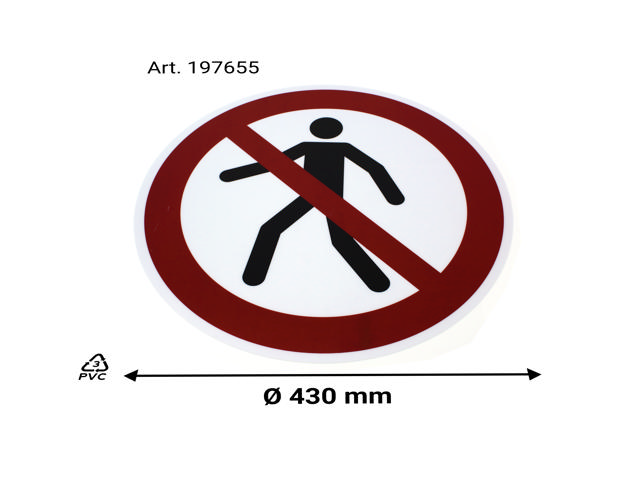 Self-adhesive safety pictogram, No pedestrians