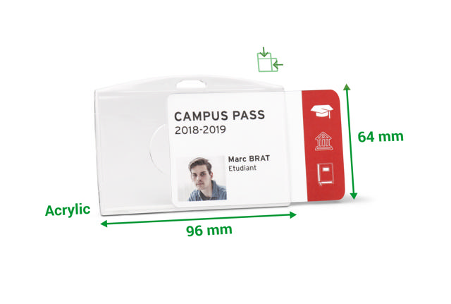 Security ID Card Holder, Acrylic, for 1 Card