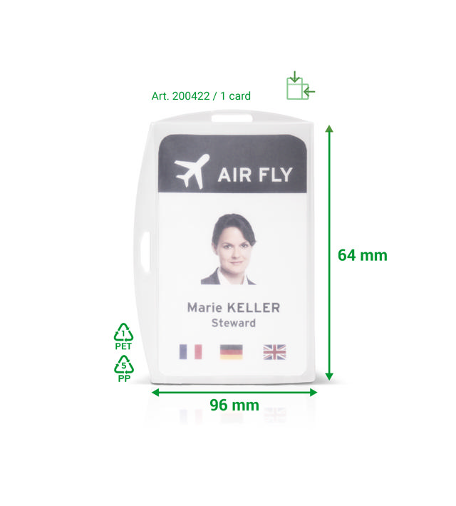 Security ID Card Holder, PP, for 1 Card
