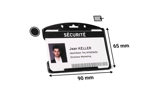 Security ID Card Holder, Open Face, Horizontal, for 1 Card