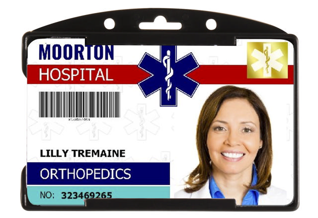 Security ID Card Holder, Open Face, Horizontal, for 1 Card