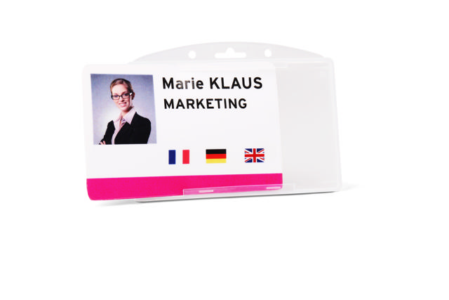 Security ID Card Holder, Open Face, Horizontal, for 1 Card
