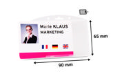Security ID Card Holder, Open Face, Horizontal, for 1 Card
