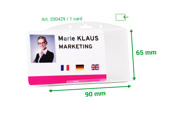 Security ID Card Holder, Open Face, Horizontal, for 1 Card