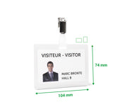 Self-laminating Badge Kit, with Clips and Inserts, Horizontal