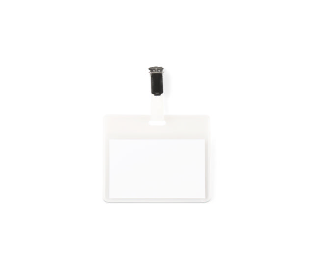 Visitor Badge Kit, PVC, with Clips and Inserts, Horizontal