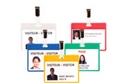 Visitor Badge Kit, PVC, with Clips and Inserts, Horizontal