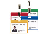 Visitor Badge Kit, PVC, with Clips and Inserts, Horizontal