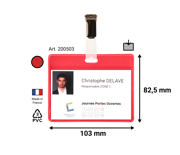 Visitor Badge Kit, PVC, with Clips and Inserts, Horizontal