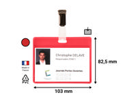 Visitor Badge Kit, PVC, with Clips and Inserts, Horizontal