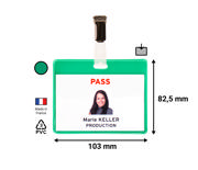 Visitor Badge Kit, PVC, with Clips and Inserts, Horizontal