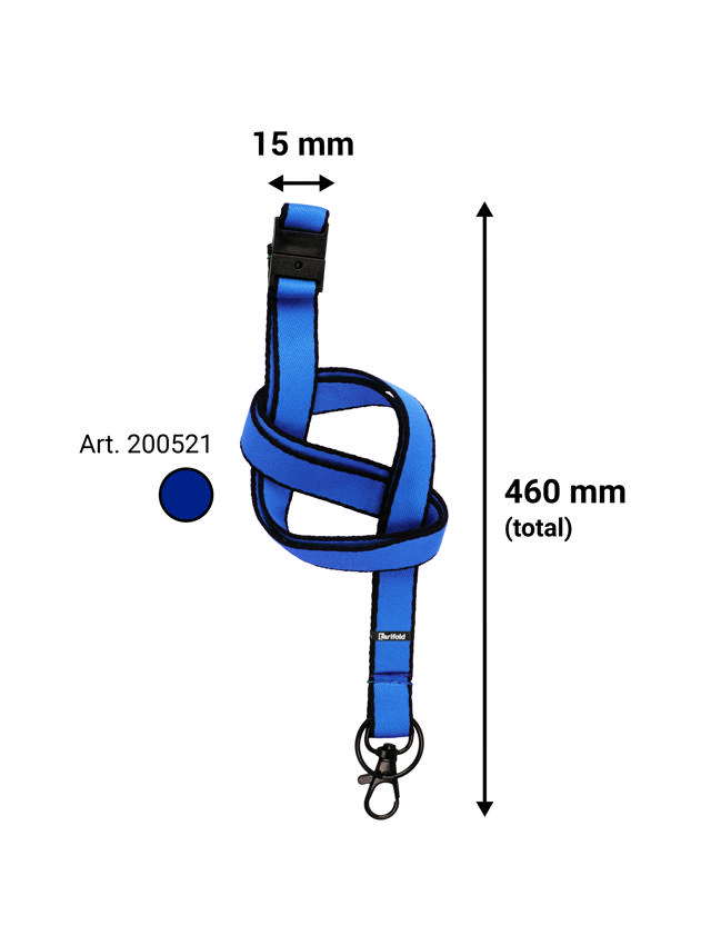 Flat Textile Lanyard, with Swivel Hook and Key Ring