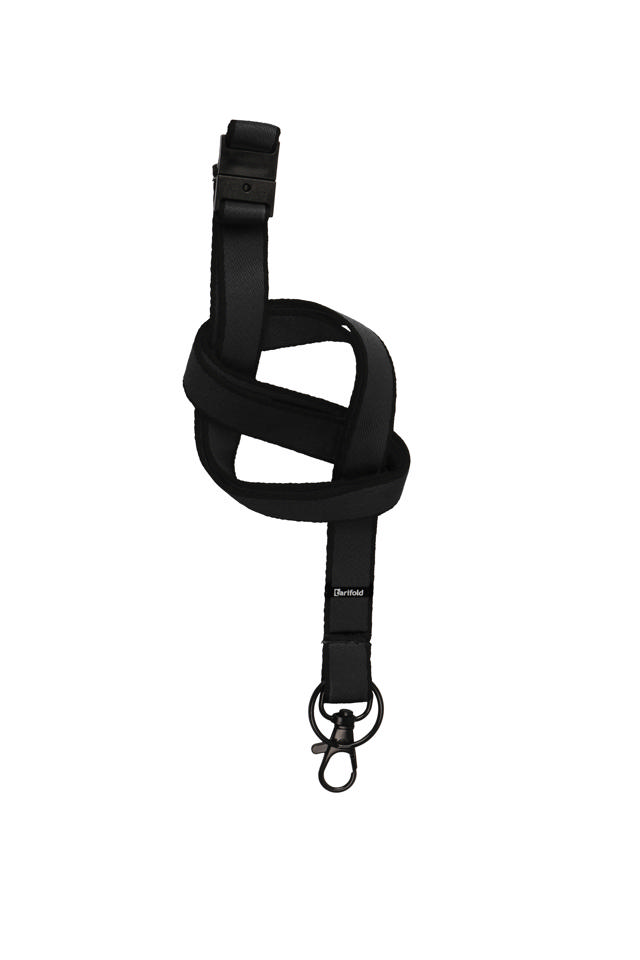 Flat Textile Lanyard, with Swivel Hook and Key Ring