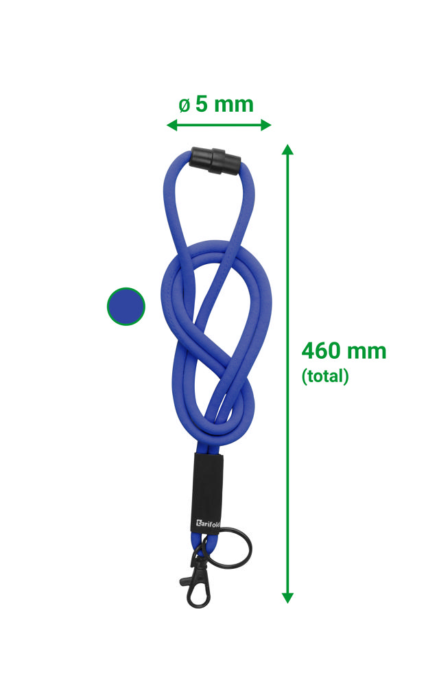 Soft Cord Lanyard, with Swivel Hook and Key Ring
