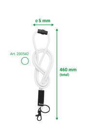 Soft Cord Lanyard, with Swivel Hook and Key Ring