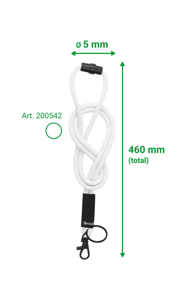 Soft Cord Lanyard, with Swivel Hook and Key Ring