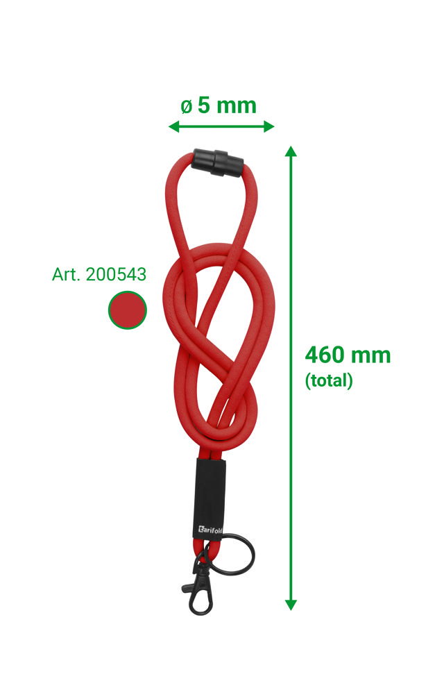 Soft Cord Lanyard, with Swivel Hook and Key Ring