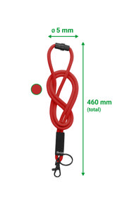 Soft Cord Lanyard, with Swivel Hook and Key Ring