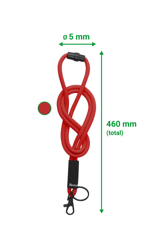 Soft Cord Lanyard, with Swivel Hook and Key Ring