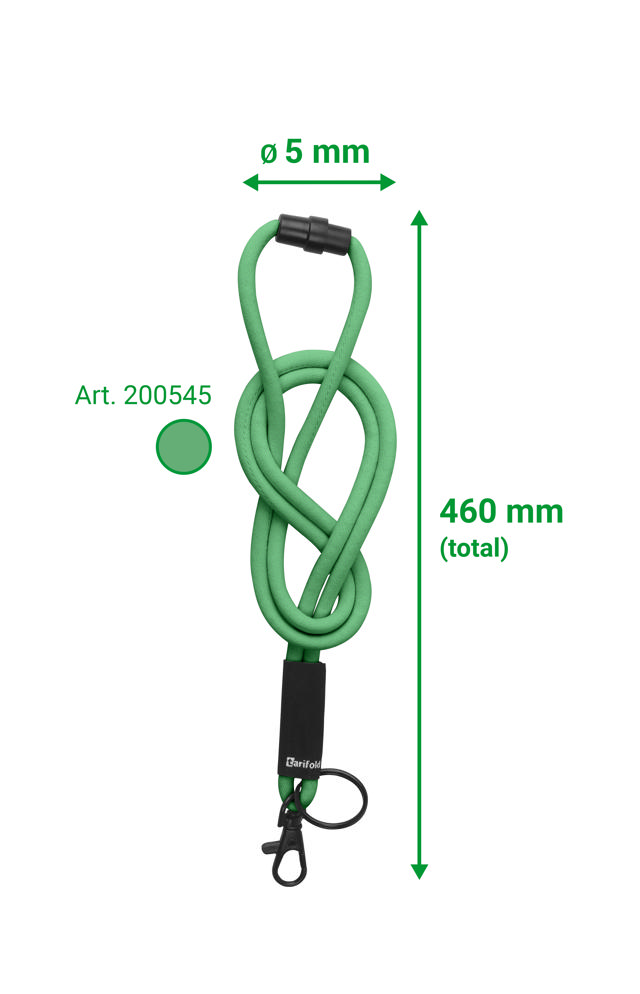 Soft Cord Lanyard, with Swivel Hook and Key Ring