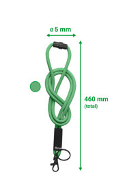 Soft Cord Lanyard, with Swivel Hook and Key Ring