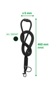 Soft Cord Lanyard, with Swivel Hook and Key Ring
