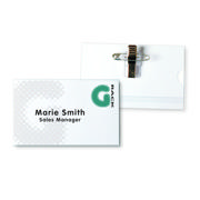 Pin Clip Name Badge, with Inserts, 75 x 40 mm
