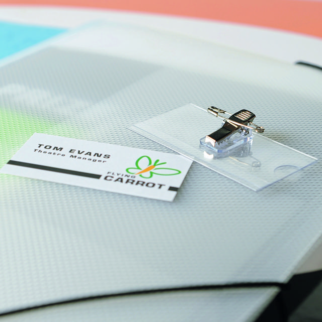 Pin Clip Name Badge, with Inserts, 75 x 40 mm