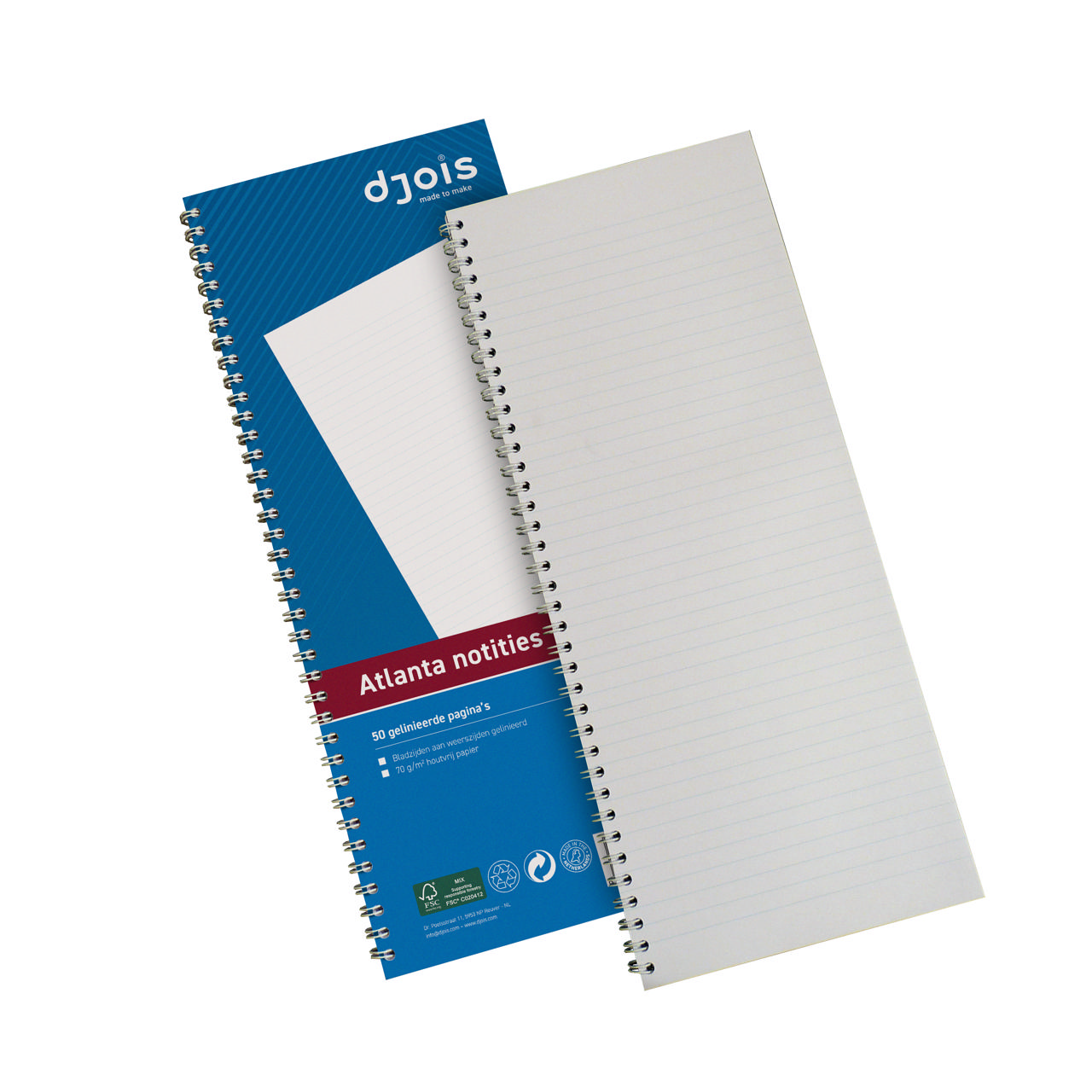 Atlanta Singular Notebook, piral, 330 x 135 mm,  FSC®