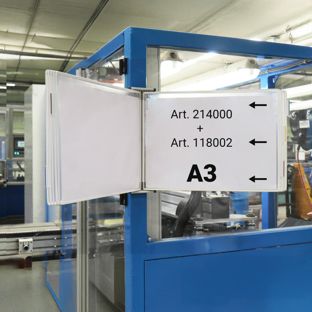 Empty Tarifold Metal Wall Display Unit, A4, for 10 Pockets, with Side Stops