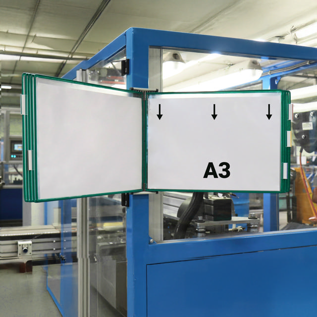 Empty Tarifold Metal Wall Display Unit, A4, for 10 Pockets, with Side Stops