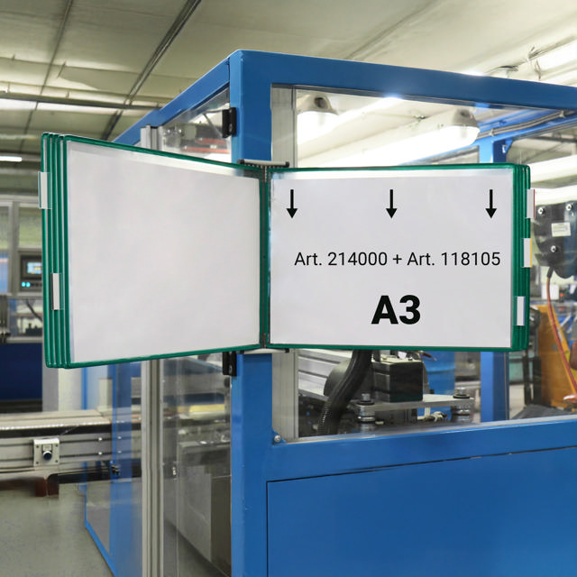 Empty Tarifold Metal Wall Display Unit, A4, for 10 Pockets, with Side Stops