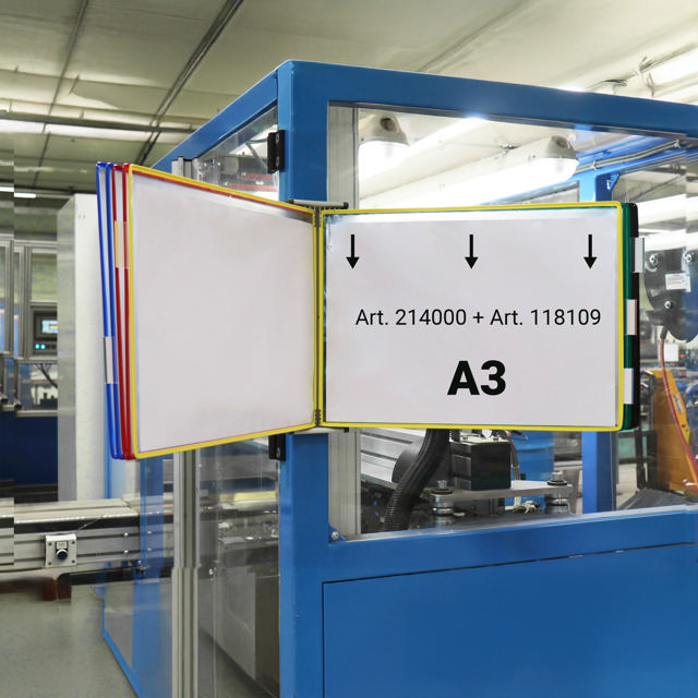 Empty Tarifold Metal Wall Display Unit, A4, for 10 Pockets, with Side Stops