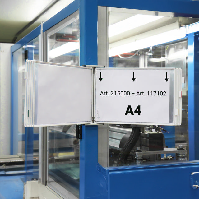 Empty Tarifold Metal Wall Display Unit, A5, for 10 Pockets, with Side Stops