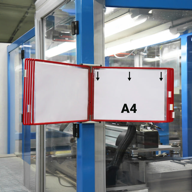 Empty Tarifold Metal Wall Display Unit, A5, for 10 Pockets, with Side Stops