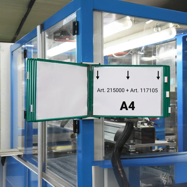 Empty Tarifold Metal Wall Display Unit, A5, for 10 Pockets, with Side Stops