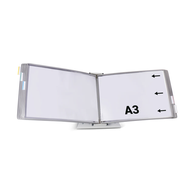 Mounted Empty Tarifold Metal Desk Display Unit, A4, with Side Stops, for 10 Pockets