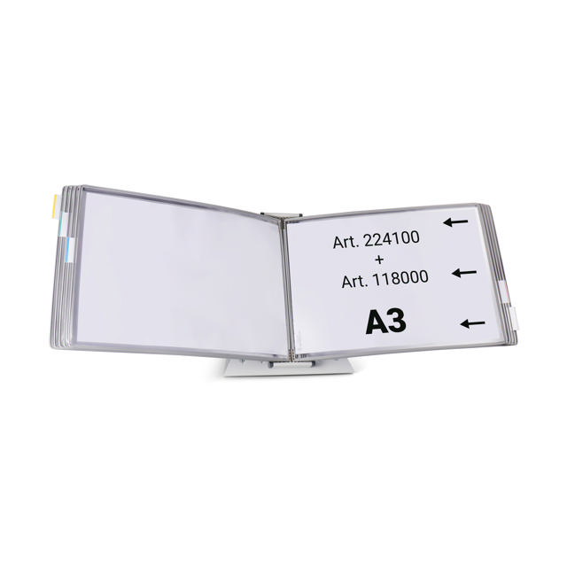 Mounted Empty Tarifold Metal Desk Display Unit, A4, with Side Stops, for 10 Pockets