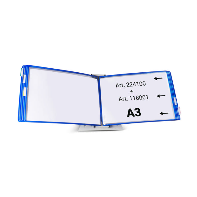 Mounted Empty Tarifold Metal Desk Display Unit, A4, with Side Stops, for 10 Pockets