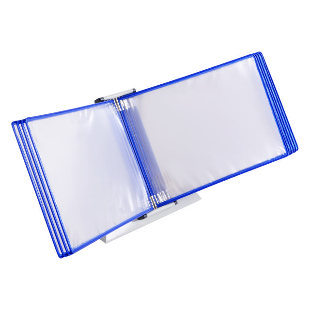 Mounted Empty Tarifold Metal Desk Display Unit, A4, with Side Stops, for 10 Pockets