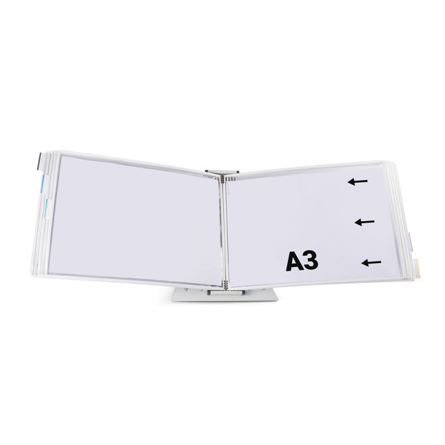Mounted Empty Tarifold Metal Desk Display Unit, A4, with Side Stops, for 10 Pockets
