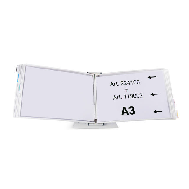 Mounted Empty Tarifold Metal Desk Display Unit, A4, with Side Stops, for 10 Pockets