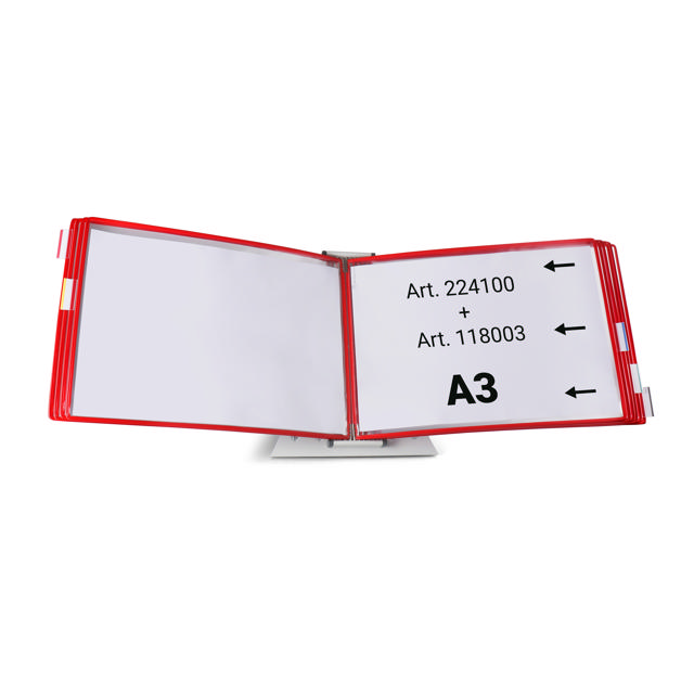 Mounted Empty Tarifold Metal Desk Display Unit, A4, with Side Stops, for 10 Pockets