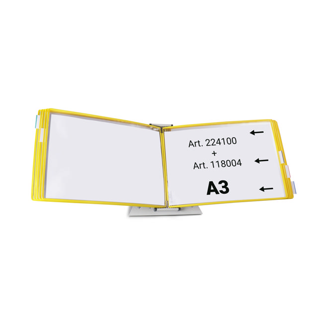 Mounted Empty Tarifold Metal Desk Display Unit, A4, with Side Stops, for 10 Pockets